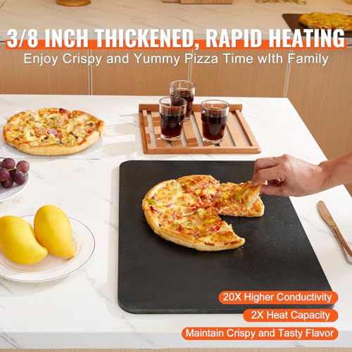 Heavy Duty 20 x 14 Inch Pre-Seasoned Pizza Steel Plate - Black Variation