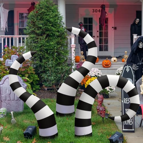 3 Pcs Halloween Inflatable Worm Yard Decoration with Built-in LED