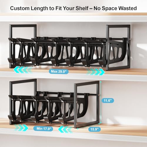 iSPECLE 120 Can Pantry Organizer - Black Auto-Rolling Expandable Can Rack