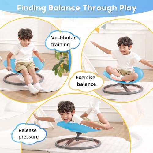 BABAMU Blue Egg Sensory Spinning Chair for Autistic Kids, 220lb Capacity