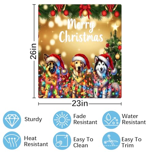 YoYoYuchong Christmas Dog Dishwasher Magnet Cover Front Decor - Funny Holiday Kitchen Accessory