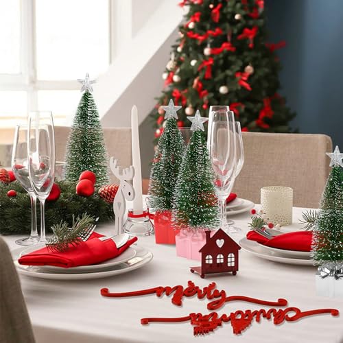 Mini Christmas Tree with Lights, 8 Pack Tabletop Lights for Indoor