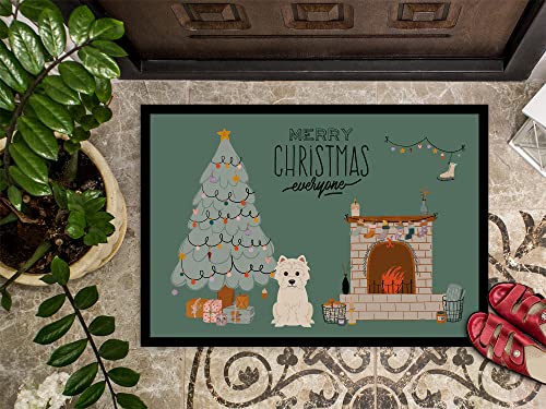 West Highland White Terrier Doormat 24x36 Christmas Indoor Outdoor Rug