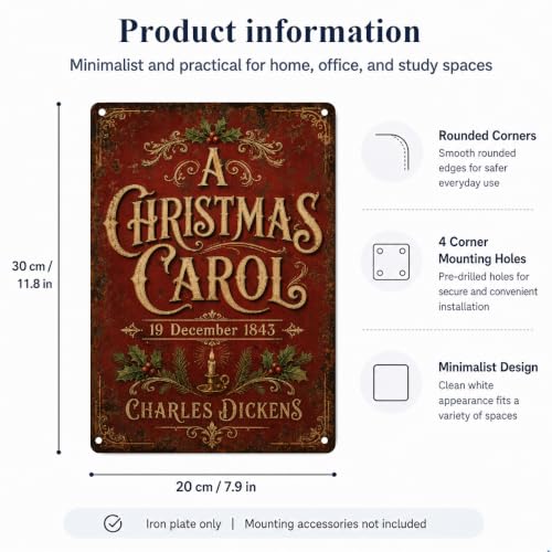 Christmas Metal Sign Decor - Festive Holiday Wall Art for Home & Room
