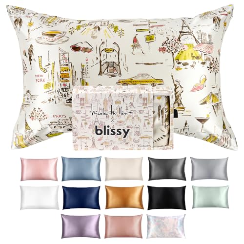 Silk Pillowcase 100% Mulberry Silk Queen & King Size - Nicole Miller NY to Paris Variation