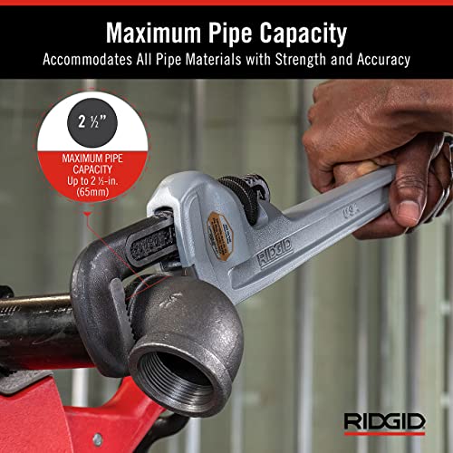 RIDGID 31100 Model 818 18-inch Aluminum Straight Pipe Wrench – Lightweight Plumbing Tool