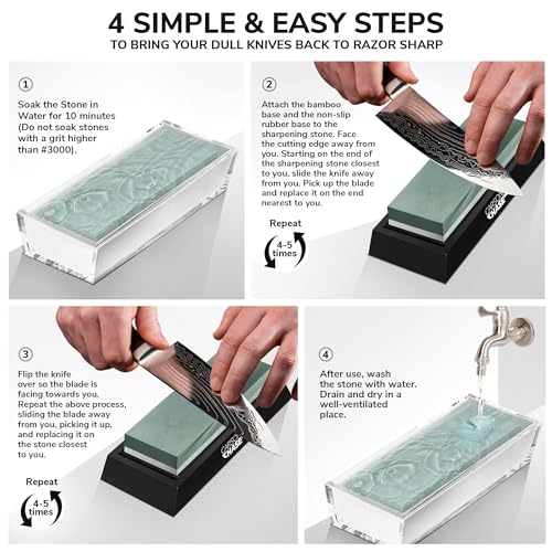 Knife Sharpening Stone Kit 15-Piece with Whetstone Bowl & Accessories
