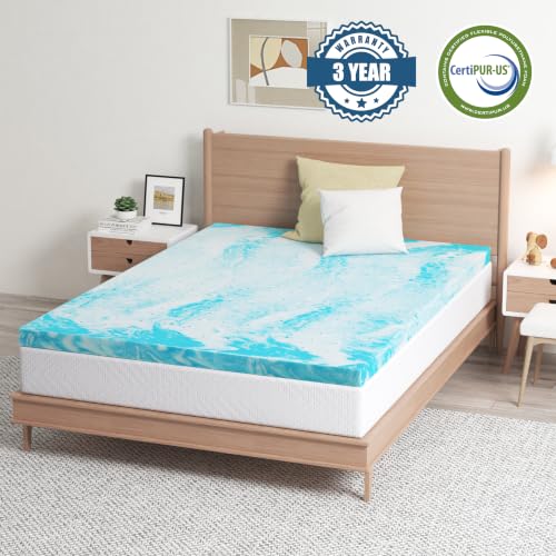 3 Inch Queen Gel Memory Foam Mattress Topper for Pressure Relief - MLILY