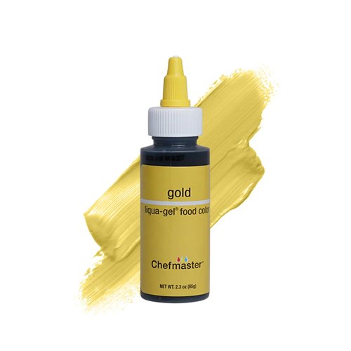 Chefmaster Gold Liqua-Gel® Food Coloring - Vibrant, Fade-Resistant Dye for Icing & Fondant | 2.3 oz