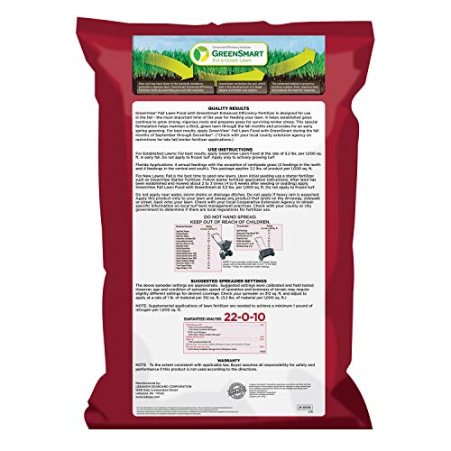 Fall Lawn Fertilizer 48 lb Bag - Covers 15,000 sq. ft. with GreenSmart