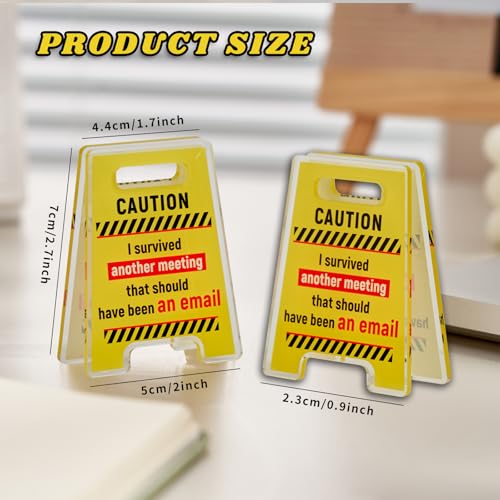Yellow Caution Bosses Day Desk Sign - Funny Office Decor for Women Gift