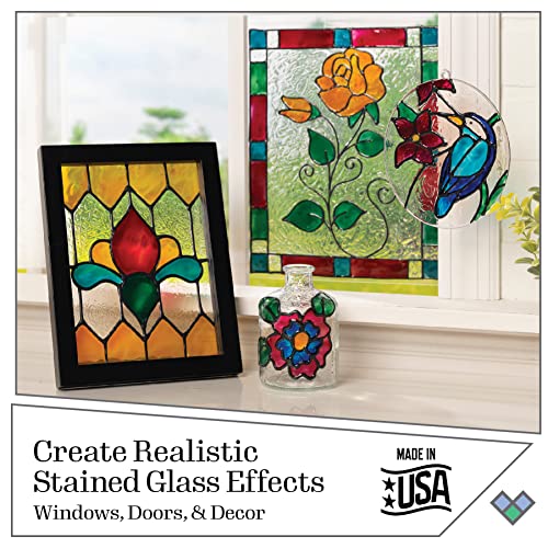 Jewels Tones Stained Glass Painting Kit - 8 Piece Glass Paint Set for DIY Crafts