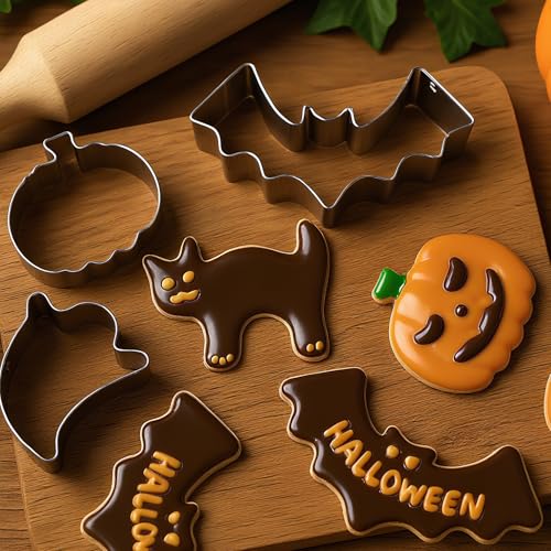 Horror-themed cookie cutters - Witch's Hat, Pumpkin, Ghost,