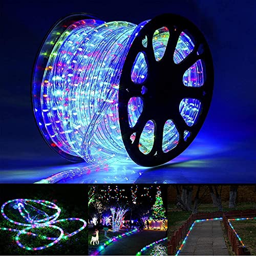 Jnaurb 50ft Multicolor LED Rope Lights, Connectable Outdoor Tube Lights with 8 Modes