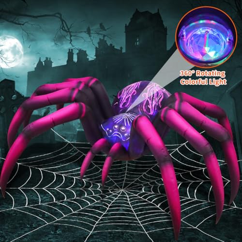 9 FT Halloween Inflatable Purple Gradient Spider with LEDs Outdoor Decor