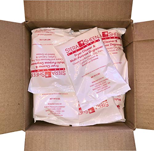 Stera Sheen Fryer Cleaner Red Label Pack of 24 x 6 oz. Easy Use Food Grade Powder