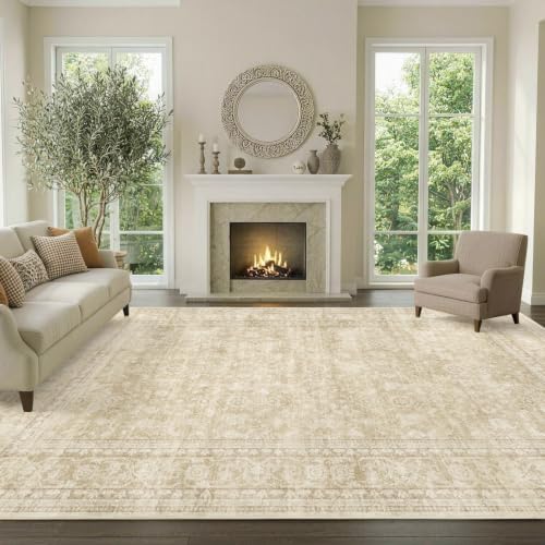 LòutiRoot Home 6' x 9' Beige Vintage Area Rug for Living Room & Bedroom