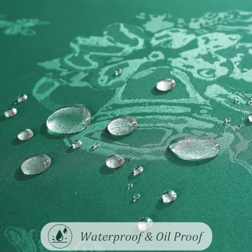 SASTYBALE Green 52x70 in Christmas Tablecloth Damask Jacquard, Wrinkle-Free Spills-Proof