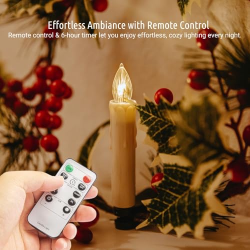 Koopower 30 LED Candles with Timer & Batteries for Christmas Tree