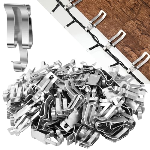 Tandefio 150 Pcs Aluminum Christmas Light Clips Gutter Hangers - Weatherproof