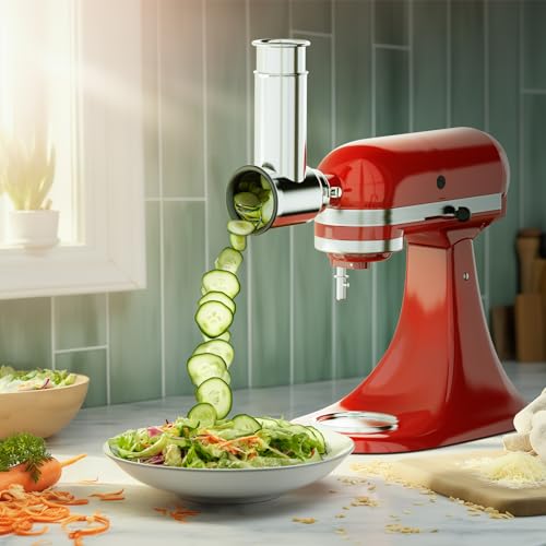 HOZODO Silver Slicer Shredder Attachment for KitchenAid Stand Mixer