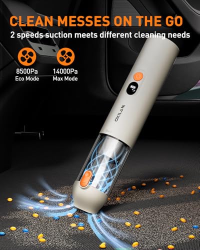 Beige 4-in-1 Cordless Car & Home Handheld Vacuum with 14000PA Suction
