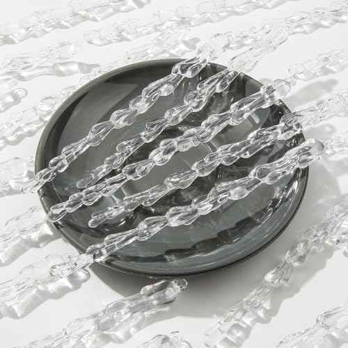 30pcs Acrylic Icicles Ornaments Christmas Tree Decorations Winter Pendant Icicle Christmas Hanging Decoration for Christmas Tree DIY Decorations Pendant Bulk (Clear-1)