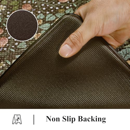 Collive Black Non-Slip Washable Kitchen Floor Mats Set of 2, 17.3x47 & 17.3x29 inches