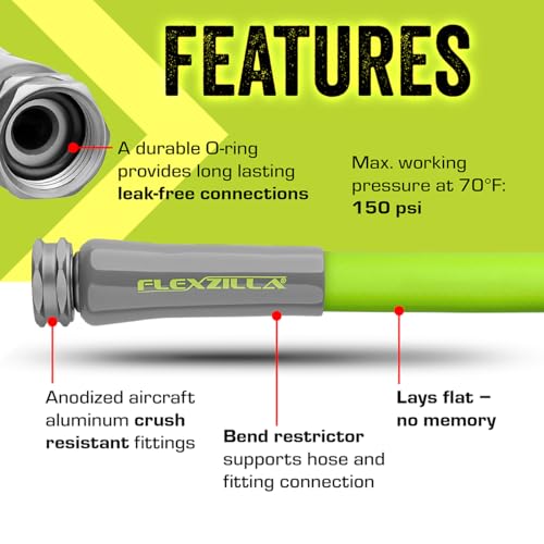 Flexzilla Garden Hose 5/8 in. x 100 ft. Lightweight All-Weather Hose - Standard Grip, Chartreuse