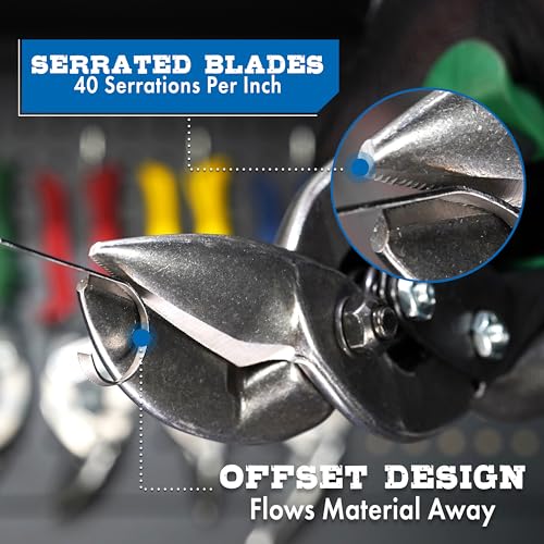 MIDWEST Aviation Snip Set, Left & Right Cut Offset, Tin Snips