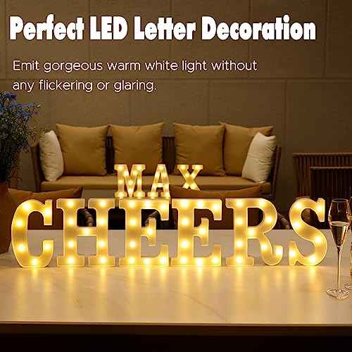Small Led Marquee Letters, Light Up Letters, 8.58 Inch Led Letter Lights, Battery Powered Lighted Sign for Table, Party, Birthday, Christmas Decor (Letter E)