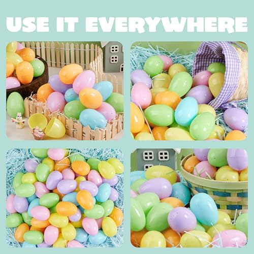 JOYIN 3.15" Pastel Easter Eggs, 25PCS Large Plastic Eggs, Empty Colorful Fillable Eggshells for Easter Hunt, Party Favor, Basket Stuffers Filler, Classroom Prize Supplies