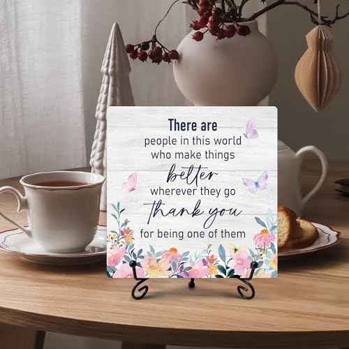 Thank You Gift for Women Men Grateful Gifts, Appreciation Gifts for Boss Leader Teacher Doctor Nurse, Coworkers Leaving Gift, Retirement Gifts, Decorative Sign with Stand, 5 x 5 Inches-B07