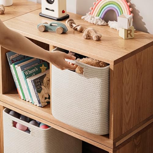 Beige Cotton Rope Storage Cubes Set of 4 - 13 x 13 x 13 Inches