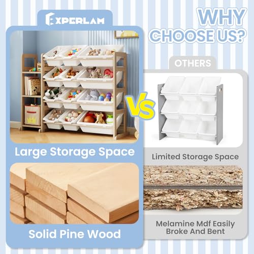White Toy Storage Organizer with 3 Shelves & 12 Bins - Kids Room Shelving