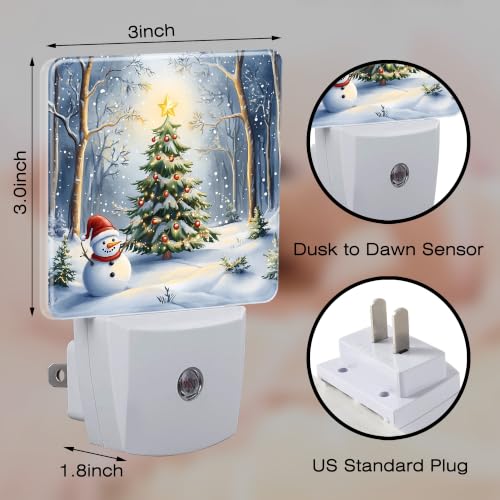 Sndheke Christmas Snowman Night Light Plug-in Dusk to Dawn - Color34