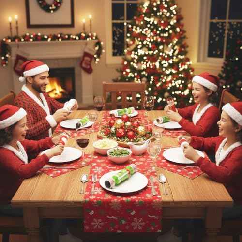 24 Packs DIY Christmas Cracker Kit No Snap Xmas Party Table Favors Snowflake Reindeer Christmas Party Cracker Candy Boxes for Holiday Dinner Decoration Gift