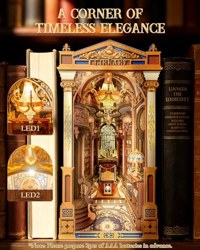 Rolife Library of Wonders Book Nook Kit - Baroque Style 3D Wooden Puzzle for Adults