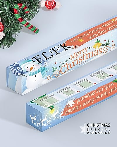 FLFK Peel and Stick Christmas Door Mural 32x80 Mt293 - Festive Snowy Landscape with Tree & Presents