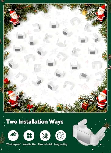 Brightown 100-Pack Magnetic Christmas Light Clips for C7/C9 Sockets White - Reusable