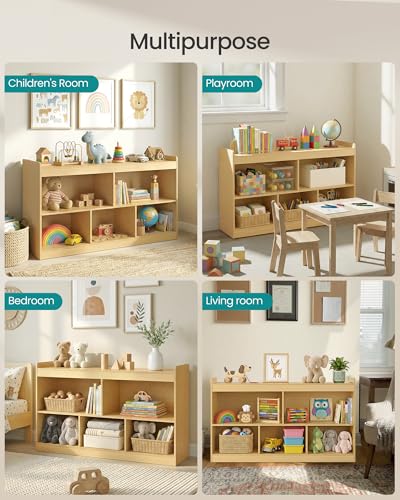 SONGMICS Kids' Toy Storage Shelf Beech Beige Montessori Design, 5 Compartments