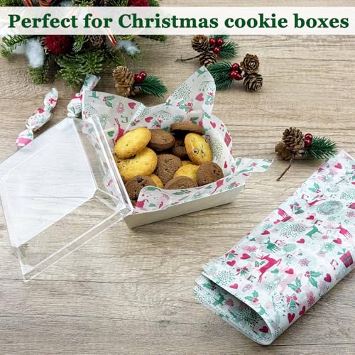 Reindeer Christmas Wax Paper Sheets 100 Pack Grease Proof Food Wraps