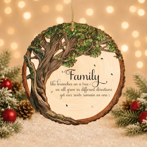 HONOCOOLS Alf02 Family Tree Roots & Branches Wooden Ornament Christmas Gift
