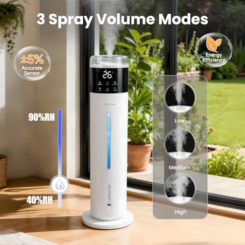 Large 8L Ultrasonic Cool Mist Humidifier for Bedroom & Large Rooms with Remote Control