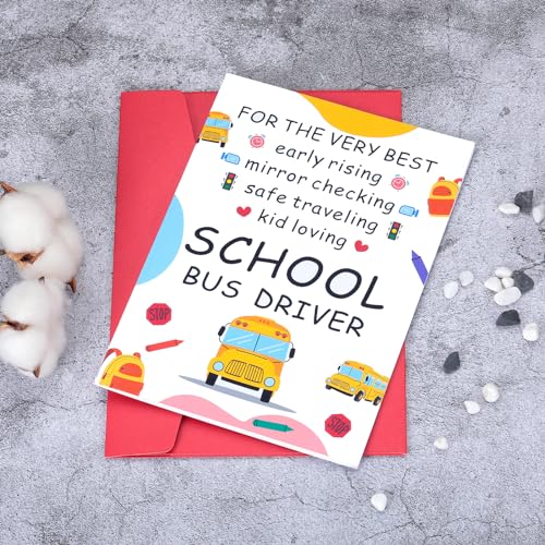 Fanice EOS School Bus Driver Appreciation Card – Thank You Card for Women Men