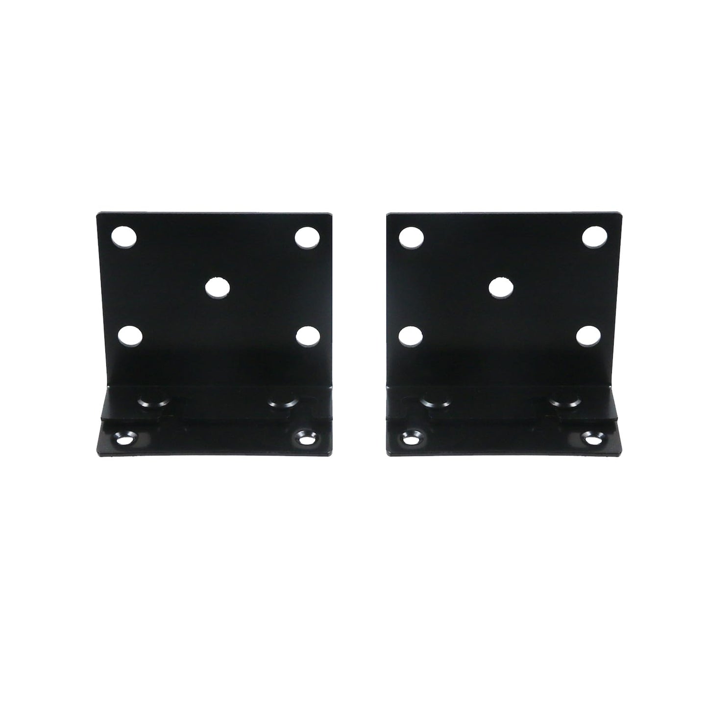 FarBoat 8 Pcs Universal Iron Bed Rail Brackets Heavy Duty Hardware Beds Hinge 2 Hooks for Bed Frame with Screws, 3.54"x2.95"/90x75mm, Black, Style F