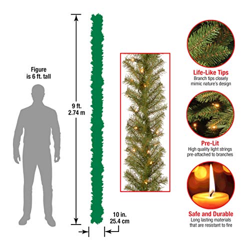 9ft Pre-Lit Artificial Christmas Garland with White Lights - Norwood Fir