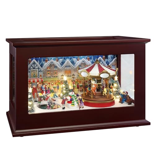 Heirloom Mr. Christmas Animated Glass & Wood Music Box - Plays 35 Songs, Brown ( variation: Heirloom )