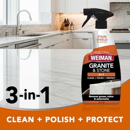 Weiman Granite & Stone Countertop Cleaner & Sealer Kit - 2 Pack, 24 Oz - Granite Kit 2