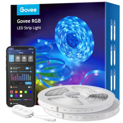 Govee 100ft RGB LED Strip Lights Smart WiFi Compatible for Alexa & Google